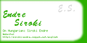 endre siroki business card
